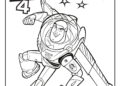 Toy Story 4 Coloring Pages of Buzz in Action