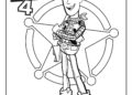 Toy Story 4 Coloring Pages of Woody