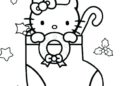 Cute Hello Kitty Coloring Pages For Christmas