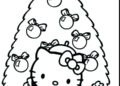 Hello Kitty Coloring Pages Christmas Tree