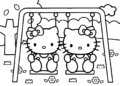Hello Kitty Coloring Pages Play Swing