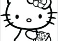 Hello Kitty Coloring Pages Simple