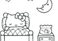 Hello Kitty Coloring Pages Sleeping