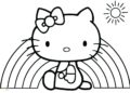 Hello Kitty Coloring Pages in Rainbow