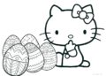 Hello Kitty Coloring Pages with Easter Egg