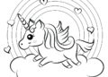 Rainbow Coloring Pages with Unicorn