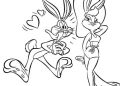 Bugs Bunny Coloring Pages Fall in Love