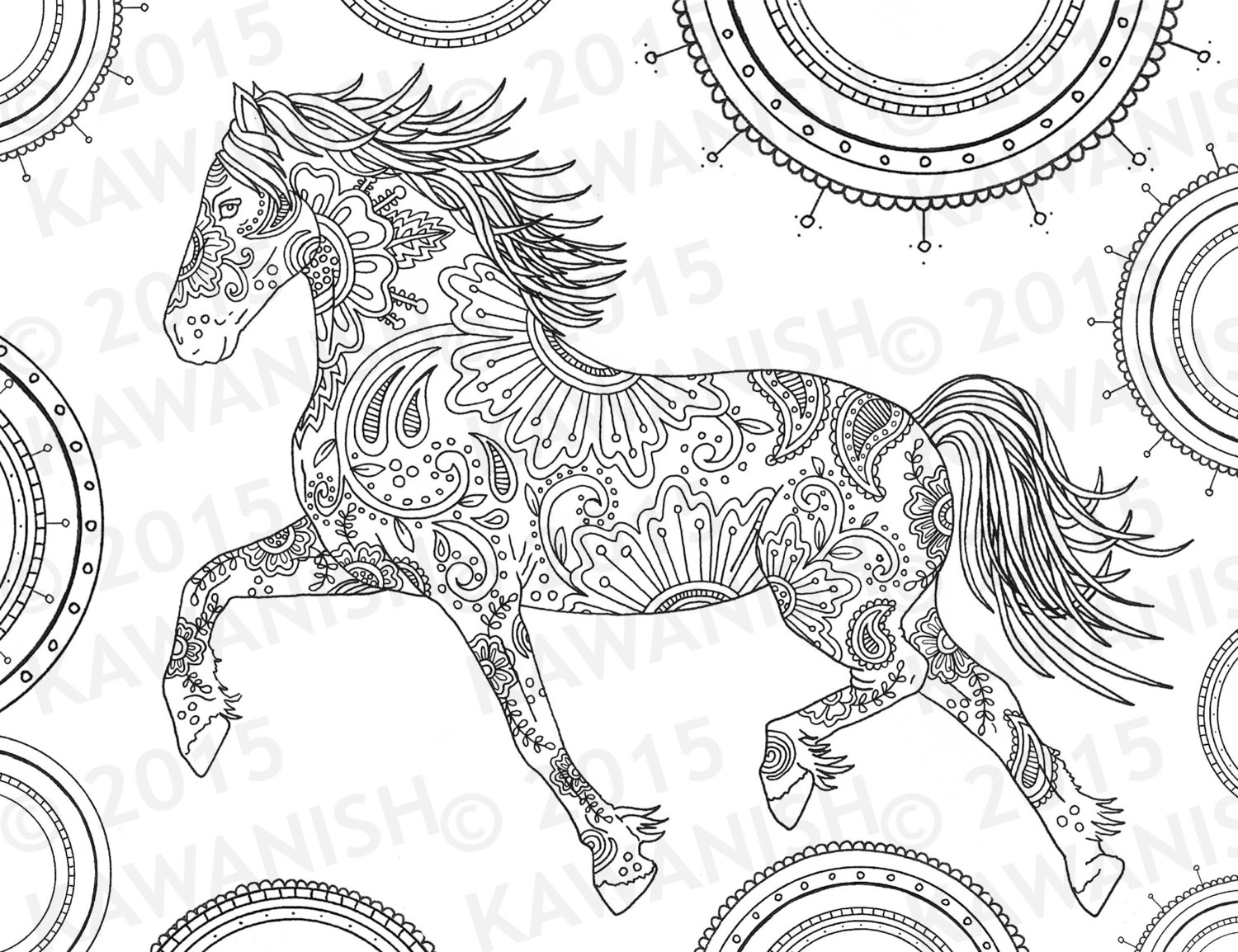 Coloring Pages For Adult of Horse Animal