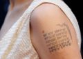 Angelin Jolie Geographic Coordinates Tattoo