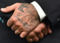 David Beckham Swallow Tattoo on Hand