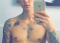Justin Bieber Cross Tattoo on Chest