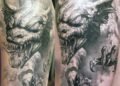 Monster Dragon Tattoo Sleeve For Men