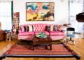 Bohemian Interior Design Ideas with Pink Sofa