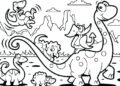 Christmas Coloring Pages For Kids of Dinosaur