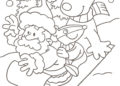 Christmas Coloring Pages For Kids of Santa and Sleigh