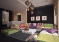 Moroccan Interior Design Ideas For Living Room with Colorful Sofa