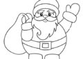 Simple Santa Christmas Coloring Pages For Kids