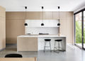 Modern Minimalist Small Kitchen Design Ideas with Island and Hanging Lights