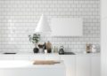 Modern Minimalist Small Kitchen Design Ideas with White Brick Backsplash