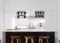 Modern Minimalist Small Kitchen Design Inspiration For White Kitchen with Black Accent