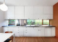 Modern Minimalist Small Kitchen Design Inspiration For White Kitchen with Wooden Floor