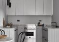 Modern Minimalist Small Kitchen Design in Grey Color