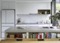 Scandinavian Kitchen Design with Bookcase Island
