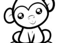 Animal Drawings Easy For Kids of Little Monkey