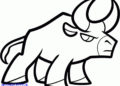 Animal Drawings Easy of Bull