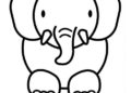 Animal Drawings Easy of Cute Elephant