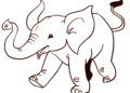 Animal Drawings Easy of Elephant