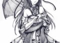 Anime Drawing Girl with Umbrella