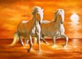 Couple Horses Painting