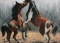 Couple Horses Painting of Oil Painting