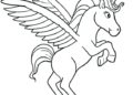 Easy Unicorn Coloring Pages For Kids