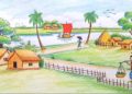 Nature Drawing Ideas of Village House