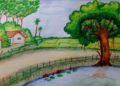 Nature Drawing Ideas of Village Scenery