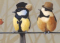 Painting of Birds Cute Couple Birds