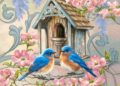 Painting of Birds in Romantic Concept