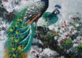 Painting of Couple Peacock