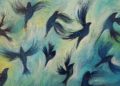 Paintings of Birds Flying in Acrylic