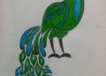 Simple Painting of Peacock