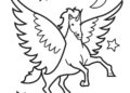 Unicorn Coloring Pages For Kids Flying