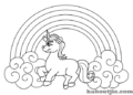 Unicorn Coloring Pages For Kids with Rainbow