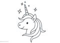 Unicorn Head Coloring Pages For Kids Easy