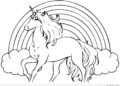 Unicorn in Rainbow Coloring Pages For Kids