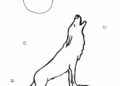 Wolf Drawing Easy in Full Moon