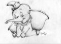 Dumbo Drawing with Pencil