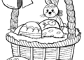 Easter Bunny Drawing in The Basket