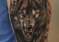 Wolf Tattoo Designs on Sleeve